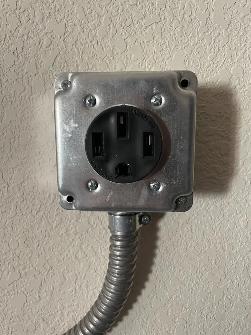 NEMA 14-50 outlet installed for Smart Home Electrical in Hidden Springs